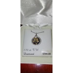 NIB Exquisite diamond and sterling silver necklace